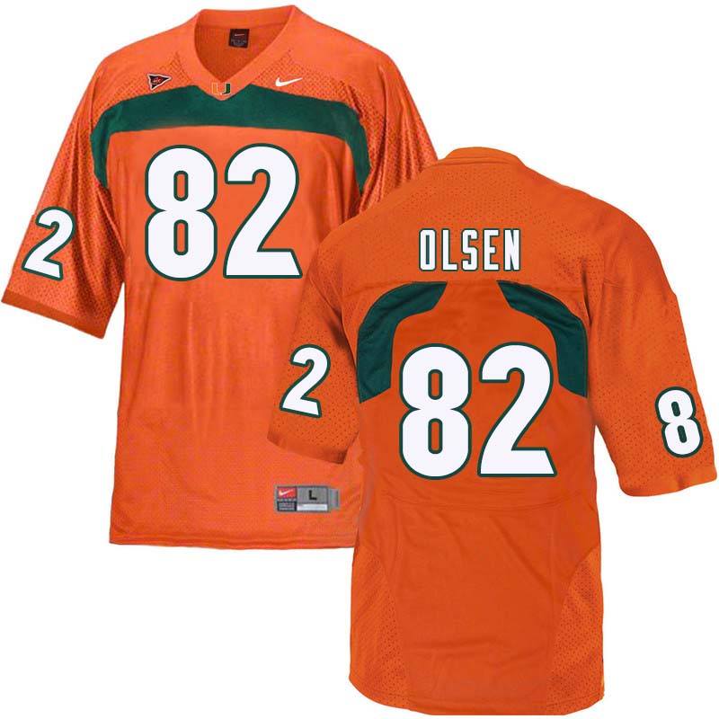 Nike Miami Hurricanes #82 Greg Olsen College Football Jerseys Sale-Orange - Click Image to Close